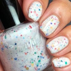 Splash rainbow glitter nails