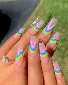  Summer Rainbow Nail Color Idea