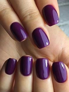 Pure purple gel nails