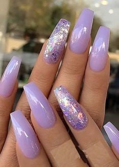 Light purple Coffin nails