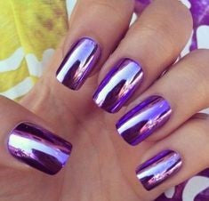 Purple Mirror Chrome nails