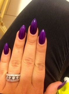 Purple Short Stiletto nails