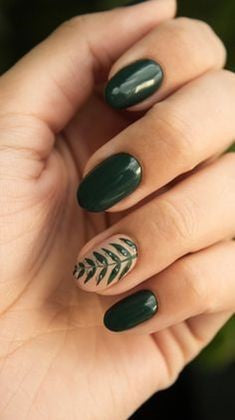 Spring green plants sprouting nail art