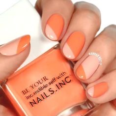 Orange and nude nail art