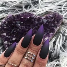 Purple Ombre Gothic Nail Design