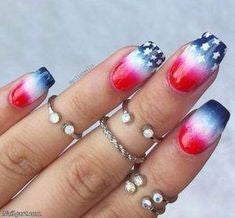 Ombre July 4 Holiday Nail Design