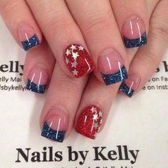 Shiny July 4 Holiday Nail Design