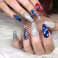 Coffin July 4 Holiday Nail Design