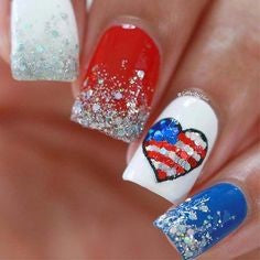 Patriotism July 4 Holiday Nail Design