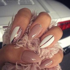 Half Nude Neutral Nail Design