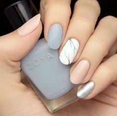 Almond Neutral Nail Design