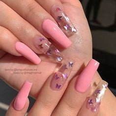 Pink pastel nail design