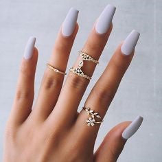 Gray pastel nail design