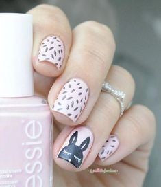 Matte bunny Easter Nail Design