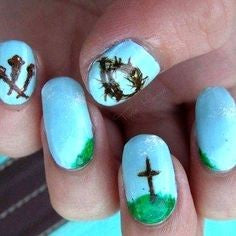 Cross Easter Nail Design