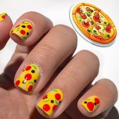 Pizza Nail Design