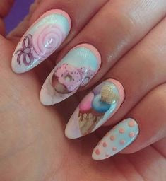 Water Decals Candy Nail Idea
