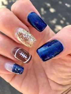 Football Super Bowl Nail Design