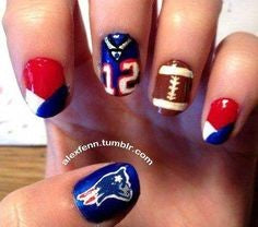 Number 12 Super Bowl Nail Design