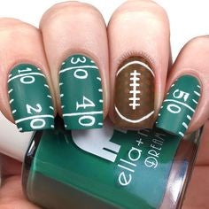 Football field Super Bowl Nail Design