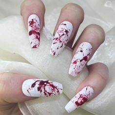 Blood splatter Halloween Nail Design
