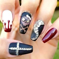 Creep Halloween Nail Design