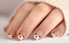 Cute Bear Nail Art Design