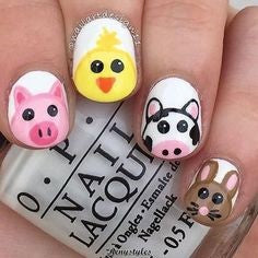 Cute animal Nail Art Design