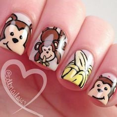 Cute monkey Nail Art Design