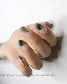 French Plant Nail Design