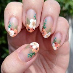 Plant Decals Nail Design