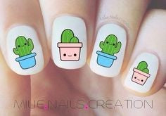 Cute Cactus Nail Design