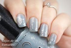 Silver Snowflake Nail Design