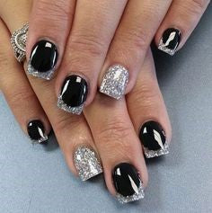 French Silver Nail Design