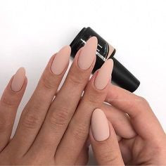 Nude Matte Oval Nail Design