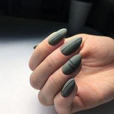 Point and Line Matte Nail Design