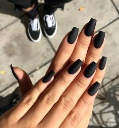 Matte Black Nail Design