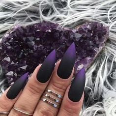 Purple and Black Nail Design