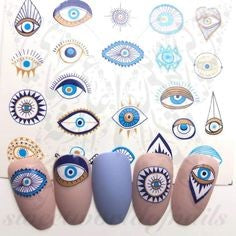 Eye Water Decals Nail Design