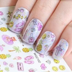 Summer Water Decals Nail Design