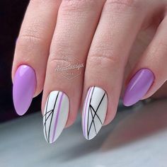 Half Line Nail Design