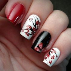 Plum blossom Spring Nail Design