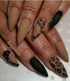 Leopard Stiletto Nail Design