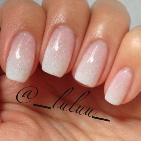 Ombre French Manicure with Glitter