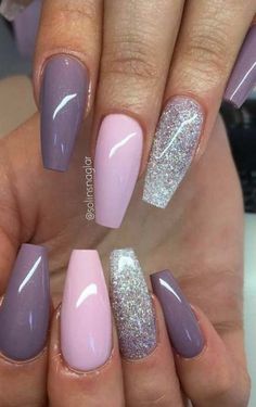 Pink and purple nails