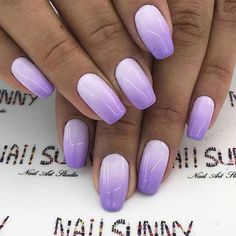 White and Purple Ombre Nails