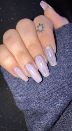White Holographic Nails