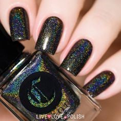 black holographic nail polish