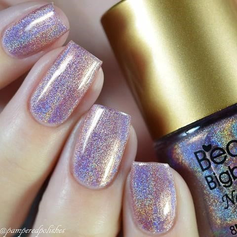 silver holographic nails