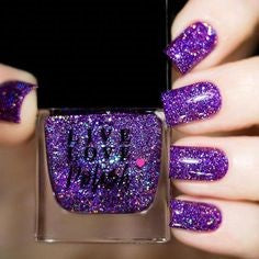 purple holographic nails